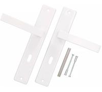 KOTARBAU® BB Door Handle Set 72 mm Long Plate White with Square and Mounting Screws
