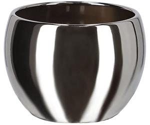 Kotarbau® ceramic flower pot, outside pot ⌀ 10 cm for flowers and plants, silver