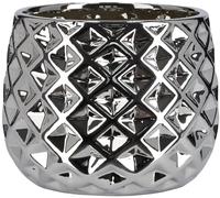 KOTARBAU® Ceramic Flower Pot Planter Diameter 13 cm for Flowers Plants Silver