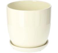 Kotarbau® Ceramic Flower Pot Planters for Flowers, 20 cm Diameter with Drip Tray, Beige