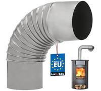 KOTARBAU® Chimney Pipe Bend, 90° Bend, Diameter 120 mm, Stove Pipe, Flue Pipe Made of Sheet Metal, Exhaust Pipe Elbow for Fireplace, Stove Knee, Silver Pipe Angle