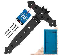 KOTARBAU® Cross Hinge Black 200 mm Shutter Hinge Black Band Plate Gate Fitting Wood Connection Throw Hinges Powder Coated Door Hinge Exterior Gate Hinges