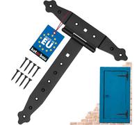 KOTARBAU® Cross Hinge Black 250 mm Shutter Hinge Black Band Plate Gate Fitting Wood Connection Throw Hinges Powder Coated Door Hinge Exterior Gate Hinges