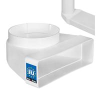 KOTARBAU® Deflection Piece 90° for Ventilation Duct 110 x 55 mm Plastic Transition Piece Diameter 100 mm White Duct Connector Duct Elbow Exhaust Air Supply Air Duct Connector for Flat Duct Round