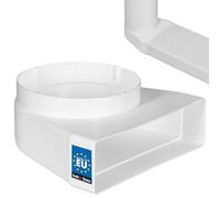 KOTARBAU® Deflection Piece 90° for Ventilation Duct 110 x 55 mm Plastic Transition Piece Diameter 100 mm White Duct Connector Duct Elbow Exhaust Air Supply Air Angle Air Duct Connecting Piece for Flat