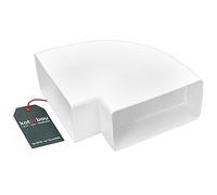 KOTARBAU® Deflector 110 mm x 55 mm Horizontal 90° Duct Elbow Duct Connector Square Flat Duct Exhaust Air Supply Air Plastic Angle Air Duct White
