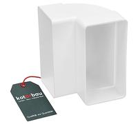 KOTARBAU® Deflector 110 mm x 55 mm Vertical Rectangular Duct Elbow Vertical 90° Flat Channel Square Plastic Angle White Duct Connector Exhaust Air Supply Air