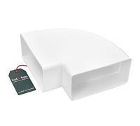 KOTARBAU® Deflector 120 mm x 60 mm Horizontal 90° Duct Elbow Duct Connector Square Flat Duct Exhaust Air Supply Air Plastic Angle Air Duct White