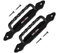 KOTARBAU - Door Handle 190 mm - Set of 2 - Wrought Iron Hand Grip - Black Door Knob - Steel - Gate Handle - Door Hardware - Sliding Door