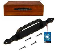 KOTARBAU® Door Handle 290 mm Gold - Black Wrought Iron Door Handle Gate Handle Steel Door Handle Door Fitting Sliding Door