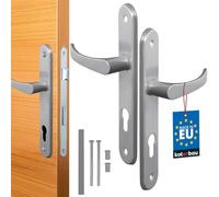 KOTARBAU® Door Handle 72 mm Ambidextrous Silver Aluminium Pull Handle for Profile Cylinder Door Fitting