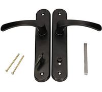 KOTARBAU Door Handle 90 mm Left Right WC Black Door Fitting Door Handle Door Handle Set Toilet Door Room Door Long Plate Aluminium 05907465904360