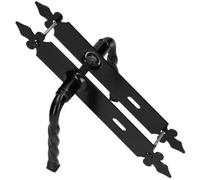 KOTARBAU Door Handle 90 mm PZ/BB Door Handle Door Fitting Door Handle Set Black Universal Indoor Outdoor Wrought Iron Rust Resistant (BB)