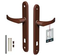 KOTARBAU Door Handle 90 mm Right Left Deadlock Brown Door Fitting Door Handle Set Aluminium