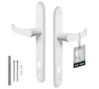 KOTARBAU Door Handle 90 mm Right Left Deadlock White Door Fitting Door Handle Door Handle Set Room Door Long Plate Aluminium
