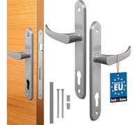 KOTARBAU® Door Handle 90 mm Right Left for Profile Cylinder Silver Door Fitting Door Handle Door Handle Set Room Door Latch Aluminium