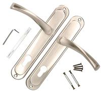 KOTARBAU Door Handle Satin Door Fitting Door Handle Set Long Plate Door Handle Set Inner Door Exterior Door Handle Handle Door Fitting
