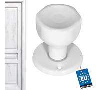 KOTARBAU® Door Knob, White, Rotatable Knob with Tulip Cup, Lacquered Steel, Round Rosette Handle, Handle