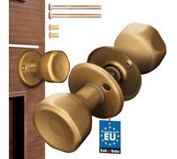 KOTARBAU® Door Knob - ZnAl - 45x45 mm (1.8x1.8 inches) - Gold - Rotating Handle - for Doors Gates Interior Exterior - Durable Painted Finish