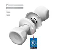 KOTARBAU® Door Knob - ZnAl - 45x45 mm (1.8x1.8 inches) - White - Rotating Handle - for Doors Gates Interior Exterior - Durable Painted Finish