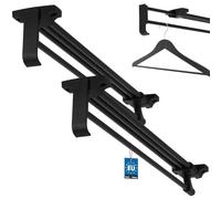 KOTARBAU® Extendable Wardrobe Rail 45 cm Clothes Hanger Holder | 2 x Telescopic Wardrobe Rail for Clothes Trouser Hanger Steel + Plastic Black