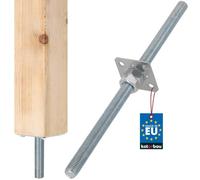 KOTARBAU® Fence Post Support 3.15x3.15 in, Adjustable Post Base M24x19.69in | Heavy Duty Post Support 80x80 mm, Galvanised Post base, Post Base Support
