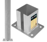 KOTARBAU® Fence Post Support - Bolt Down Post Support - Galvanised Steel - 100x100 mm (3.94x3.94 inches) - Silver - Heavy Duty - Robust - Weather Resistant