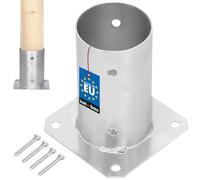 KOTARBAU® Fence Post Support - Galvanised Steel - Ø 80 mm (3.15 inches) - Silver - Bolt Down Post Support - Heavy Duty - Outdoor Use