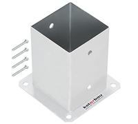 KOTARBAU® Fence Post Support - Galvanised Steel - 100x100 mm (3.94x3.94 inches) - Silver - Bolt Down Post Support - Heavy Duty - Outdoor Use