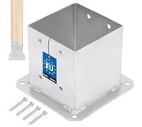 KOTARBAU® Fence Post Support - Galvanised Steel - 140x140 mm (5.51x5.51 inches) - Silver - Bolt Down Post Support - Heavy Duty - Outdoor Use