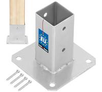 KOTARBAU® Fence Post Support - Galvanised Steel - 50x50 mm (1.97x1.97 in) inches) - Silver - Bolt Down Post Support - Heavy Duty - Outdoor Use