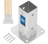 KOTARBAU® Fence Post Support - Galvanised Steel - 60x60 mm (2.36x2.36 inches) - Silver - Bolt Down Post Support - Heavy Duty - Outdoor Use