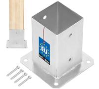 KOTARBAU® Fence Post Support - Galvanised Steel - 90x90 mm (3.54x3.54 inches) - Silver - Bolt Down Post Support - Heavy Duty - Outdoor Use