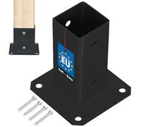 KOTARBAU® Fence Post Support - Post Base - Powder Coated Steel - 60x60 mm (2.36x2.36 in) - Black - Bolt Down Support - Heavy Duty - for Wooden Beams - Weather Resistant | Ground sleeve for wooden posts for doweling, for wooden beams and gazebos, galvanised and powder-coated, black