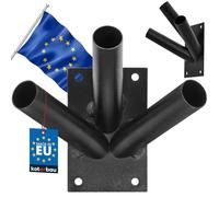 KOTARBAU® Flag Holder 3-Way Screwing Flagpole Holder Flag Pole Flag Pole Holder Flag Pole Holder Handle Wall Mount Flag Wall Holder 70 x 110 mm