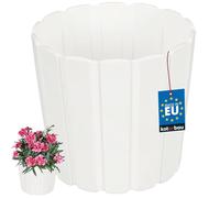 KOTARBAU Flower Pot, Planter, Diameter 15 cm, H: 13 cm, White, Plastic, Plant Pot for Indoor Plants, Flower Pots, Large, Outdoor, Planter, Balcony, Decorative