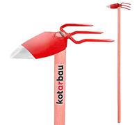KOTARBAU® Garden Hoe Heart Leaf 135 x 100 mm 3 Teeth 107 mm with Handle 120 cm Garden Hoe Weed Hoe Plant Hoe Garden Tool for Transplanting Weeding Garden Care