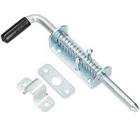 KOTARBAU® Gate Drop Bolt - Galvanised Steel - 220 mm (8.66 in Inches) - Silver - Spring Latch - Heavy Duty - Spring Loaded Bolt - with Rubber Handle - Durable