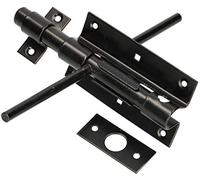 KOTARBAU Gate Latch, 140 mm Double-Sided Lever Bolt, Black Powder Coated, Key Unlock, Lock for Shed, Barn, Door, Modern Style, Steel, Outdoor Use