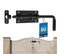 KOTARBAU® Gate Latch - 320 mm - Bolt Latch - Left/Right - Floor Slider for Gates - Secure Locking - with Rubber Handle - Garden Gate Latch - Galvanised Steel - Powder Coated - Black