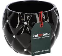 KOTARBAU Glamour Ceramic Planter, Black, ⌀ 15 cm, Round, Indoor, 1 Piece, 594 g