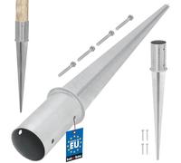 KOTARBAU® Ground Anchor - Post Spikes - Galvanised Steel - ⌀ 80 mm (3.2 in) - Silver - Ground Anchors Heavy Duty - Post Brackets - for Garden Construction