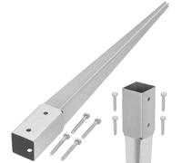 KOTARBAU - Ground Socket 46 x 46, Length 600 mm - Hot-Dip Galvanized Steel Post Support - Anchor for Square Wooden Posts