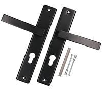 KOTARBAU® Handle Set PZ 72 mm Long Plate Black with Square and Mounting Screws