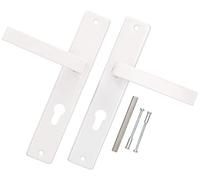 KOTARBAU® Handle Set PZ 72 mm Long Plate White with Square and Mounting Screws