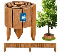 KOTARBAU® Lawn Edging - Garden Edging Border - Pine Wood - 110x10 cm (43.3x3.9 inches) - Oak Colour - Flexible Log Roll Border - Wooden Mini Fence - Garden Decoration