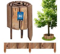 KOTARBAU® Lawn Edging - Garden Edging Border - Pine Wood - 110x15 cm (43.3x5.9 inches) - Brown - Flexible Log Roll Border - Wooden Mini Fence - Garden Decoration