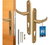 KOTARBAU® Left Right Door Handle for Profile Cylinder Silver Door Set Aluminium Bedroom Door Fitting, Gold, 72 mm, Minimalist