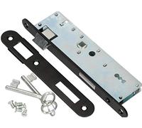 KOTARBAU Mortice Lock 72/34 BB Counterplate Galvanised Left/Right Tubular Frame Lock Door Lock Indoor/Outdoor Security Lock (Left) Black/Silver