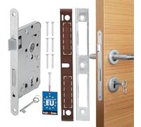 KOTARBAU® Mortice Lock DIN Left Bunbart Key Lock Door Lock with Counter Plate Steel Top Quality Rustproof Robust Steel Door Lock 72/55 mm